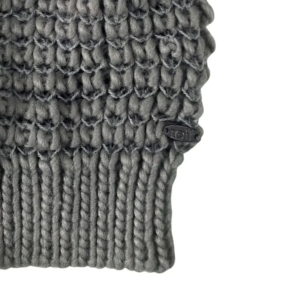 NEFF Eifel-t Chunky Knit Slouch Pom Pom Beanie Winter Hat, Grey NWT Outdoors Ski
